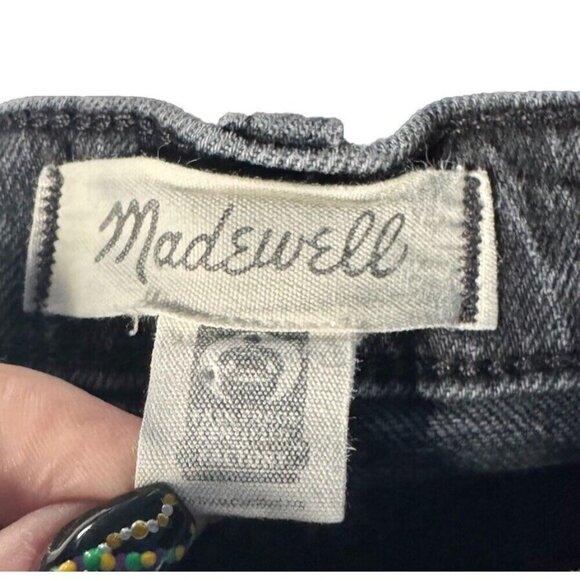 MADEWELL Women's Sz 28 Balloon Black Biscayne Wash Raw-Hem Denim Jeans - Picture 5 of 11